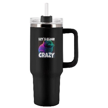 Discover Lets Glow Crazy Cat Kitten Fluffy Cat Tumblers 40 Oz With Handle