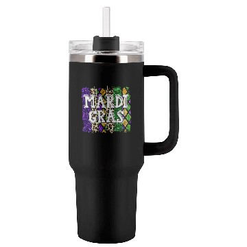 Discover Mardi Gras Beads design - Mardi Gras Fat Tuesday Tumblers 40 Oz With Handle