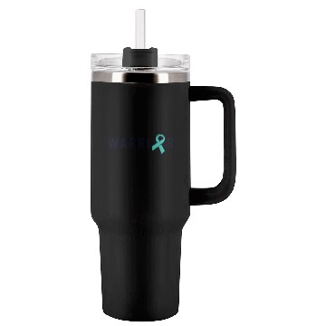 Discover Warrior Motivational Teal Awareness Ribbon Tumblers 40 Oz With Handle