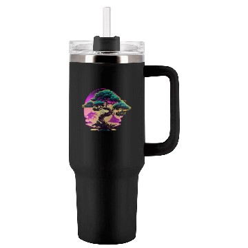 Discover Synthwave Bonsai Tree Tumblers 40 Oz With Handle