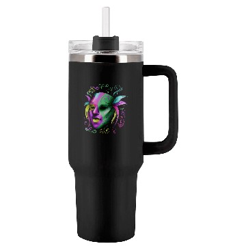 Discover Yellow, Purple And Green Mask For Mardi Gras Tumblers 40 Oz With Handle
