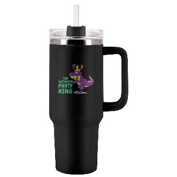 Discover Mardi Gras Carnival T-rex Dinosaur Party King Tumblers 40 Oz With Handle