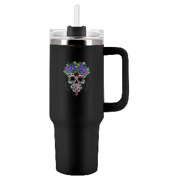 Discover El Dia De Los Muertos Mardi Gras Costume Flower Tumblers 40 Oz With Handle
