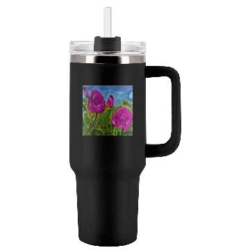 Discover Hand Painted Roses Tumblers 40 Oz With Handle Tumblers 40 Oz With Handle Mugs Tote Bags