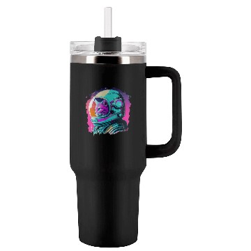 Discover Aesthetic Vaporwave Space Cat 80s 90s Astronaut Tumblers 40 Oz With Handle