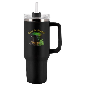 Discover Get Lucky with this 'Erin go Bragh' Top Hat Design Tumblers 40 Oz With Handle
