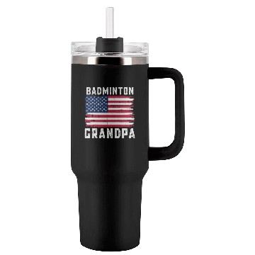 Discover Badminton Grandpa American Flag July Tumblers 40 Oz With Handle