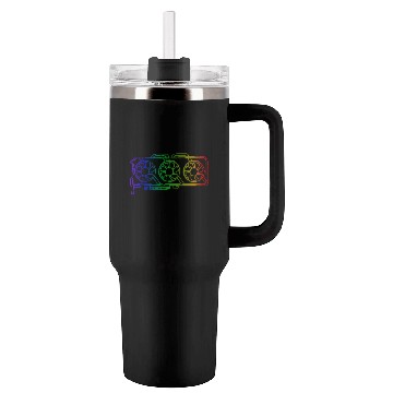 Discover Pixel Look RGB Gaming Graphic Card Gamer Tumblers 40 Oz With Handle