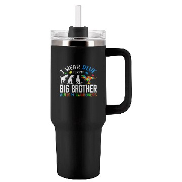 Discover I Wear Blue For My Big Brother Autism Awarenes Tumblers 40 Oz With Handle
