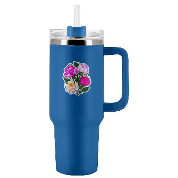 Discover Peony Flower Art Tumblers 40 oz With Handle