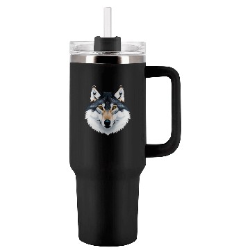 Discover Wolf howling at the moon graphic Tumblers 40 Oz With Handle
