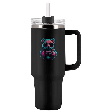 Discover Cute Bear Panda gamer Tumblers 40 Oz With Handle