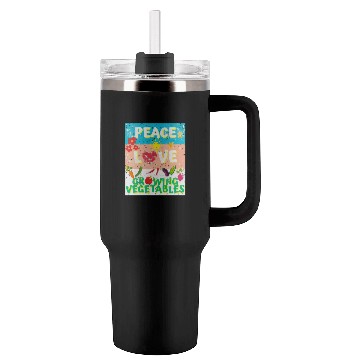 Discover Peace love Vegetables design for him cool Tumblers 40 Oz With Handle