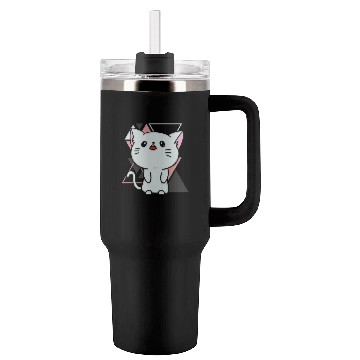 Discover Cute little cat adorable kitty Kittenlove cat mom Tumblers 40 Oz With Handle
