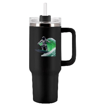 Discover Green waves surfing astronaut Tumblers 40 Oz With Handle