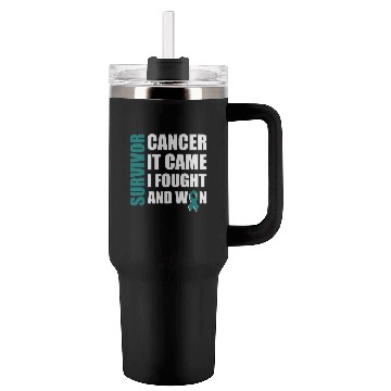 Discover Ovarian Cancer Fight Cancer Ribbon Tumblers 40 Oz With Handle
