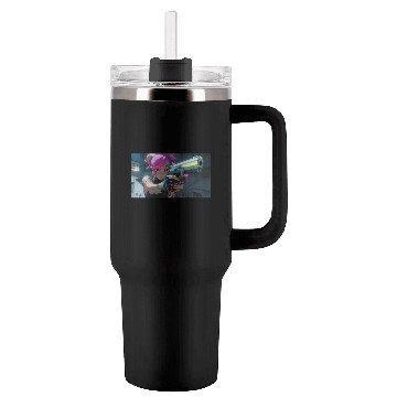 Discover Cyber Sakura: Neon Guardian Tumblers 40 Oz With Handle