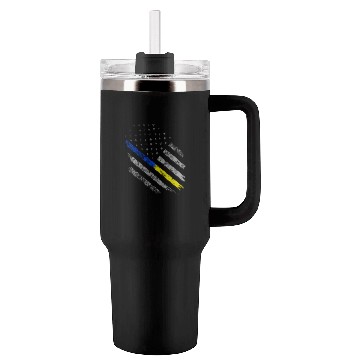 Discover Gold Blue Line 911 Police Dispatcher First Tumblers 40 Oz With Handle