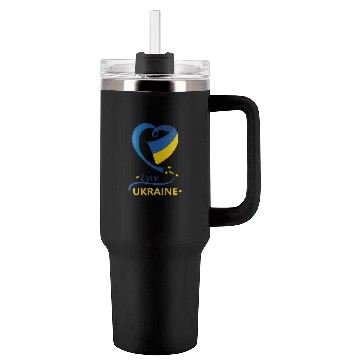 Discover Lviv Ukraine National Flag Heart Emblem Crest Tumblers 40 Oz With Handle