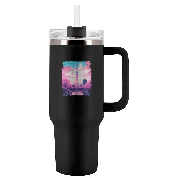 Discover Aesthetic Skytree Tokyo Vaporwave Japanese Sight Tumblers 40 Oz With Handle