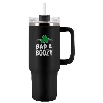 Discover Bad And Boozy St Patricks Day Drinking Shamrock Ir Tumblers 40 Oz With Handle
