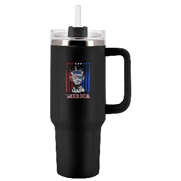 Discover Merica Lincoln Independence Day Party Patriots Tumblers 40 Oz With Handle