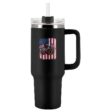 Discover US Patriot American Monster Trucks USA Fan Tumblers 40 Oz With Handle