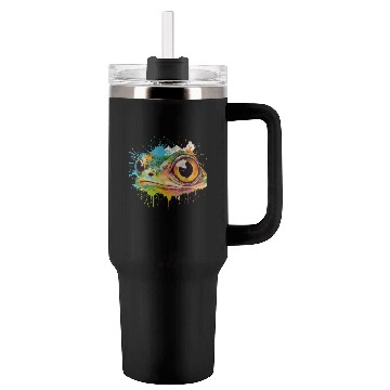 Discover Colorful Leap - Watercolor Style Frog Art Tumblers 40 Oz With Handle