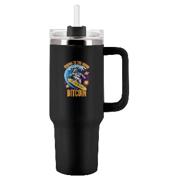 Discover RIDING TO THE MOON- Bitcoin Tumblers 40 Oz With Handle