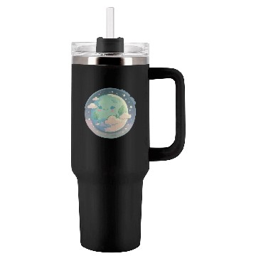 Discover Earth Happy Cute Space Science Planet Environment Tumblers 40 Oz With Handle