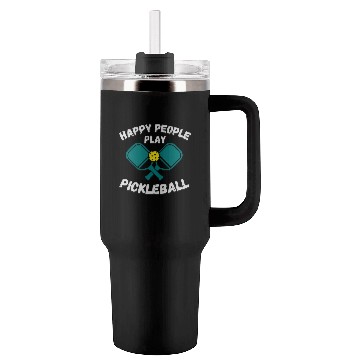 Discover Happy People Play Pickleball For Pickleball Lovers Tumblers 40 Oz With Handle