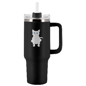 Discover White Cat Silhouette Tumblers 40 Oz With Handle