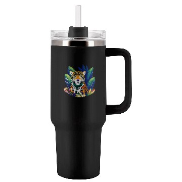 Discover Jaguar in the Tropics Tumblers 40 Oz With Handle
