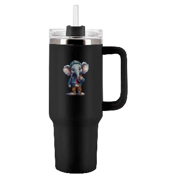 Discover Cute Elephant Cartoon Tumblers 40 Oz With Handle
