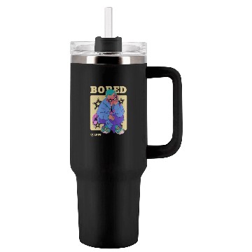 Discover Black Cream Blue Y2K Anime Illustrated Bored Tumblers 40 Oz With Handle