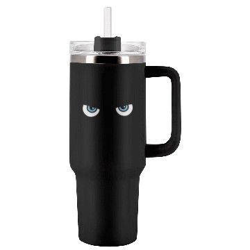 Discover Black Cat Blue Eyes | Halloween Gift For Cat Lover Tumblers 40 Oz With Handle