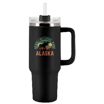 Discover Denali National Park Alaska Moose Hiking Nature Tumblers 40 Oz With Handle