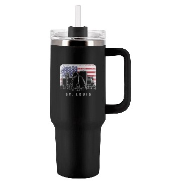 Discover St. Louis Missouri American Flag Vintage Tumblers 40 Oz With Handle