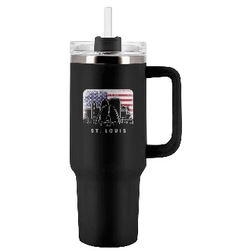 Discover St. Louis Missouri American Flag Vintage Tumblers 40 Oz With Handle