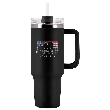 Discover St. Louis Missouri American Flag Tumblers 40 Oz With Handle