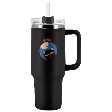 Discover Boo cat in the moon light with a bat Halloween Tumblers 40 Oz With Handle