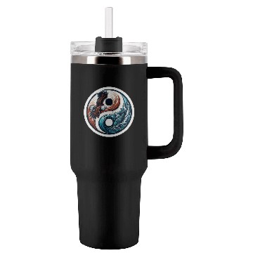 Discover Yin Yang Eagle Fish Symbol Tumblers 40 Oz With Handle