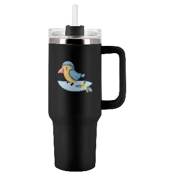 Discover Surfing Bird Watercolor Tumblers 40 Oz With Handle