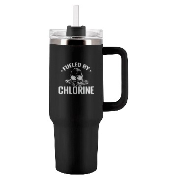 Discover Fueled by Chlorine Swim Sport Training Tumblers 40 Oz With Handle