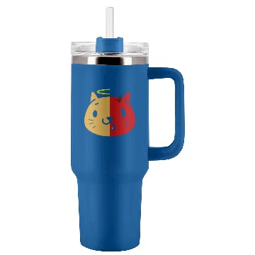 Discover Two Face Cat Angel And Devil Tumblers 40 oz With Handle