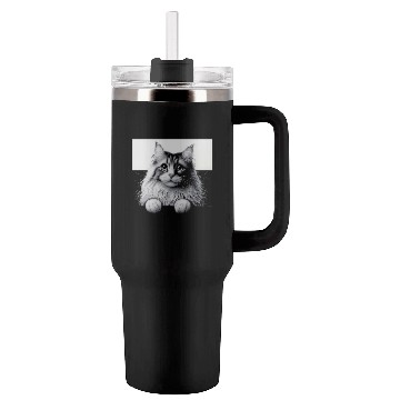 Discover More Treats persian 1- Cute realistic cat drawing Tumblers 40 Oz With Handle