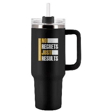 Discover No Regrets Just Results distress grunge typography Tumblers 40 Oz With Handle