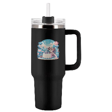 Discover Kawaii Tea Party Pastel Axolotl Tumblers 40 Oz With Handle