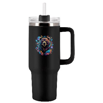 Discover Mystical Galaxy Bear - Celestial Wilderness Art Tumblers 40 Oz With Handle