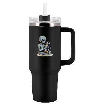 Discover Alien Embracing Penguin Tumblers 40 Oz With Handle